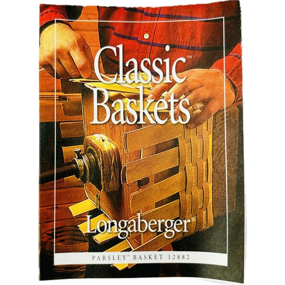 Longaberger 2001 Parsley Booking Basket Fabric Liner Protector Flyer